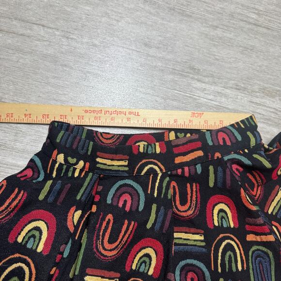 Moixa ZEGERMAN London A Line Knit Pleated Skirt Rainbow Print Women's M - Picture 7 of 8
